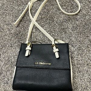 Liz Claiborne Elegant Black and Cream Crossbody Bag